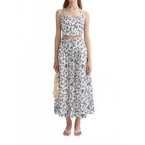 NEW POSSE rue skirt in blue baroque